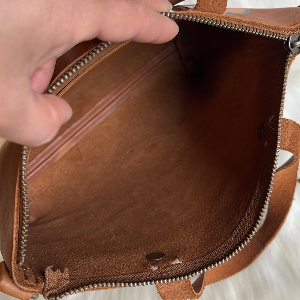Floral Brown Leather Crossbody Bag - Picture 12 of 15